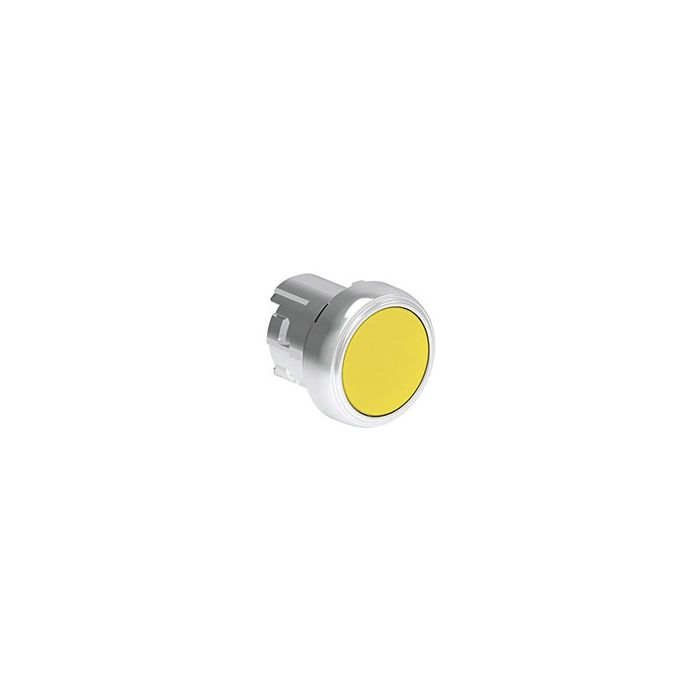 Tête de bouton poussoir métallique affleurant à impulsion jaune main product photo