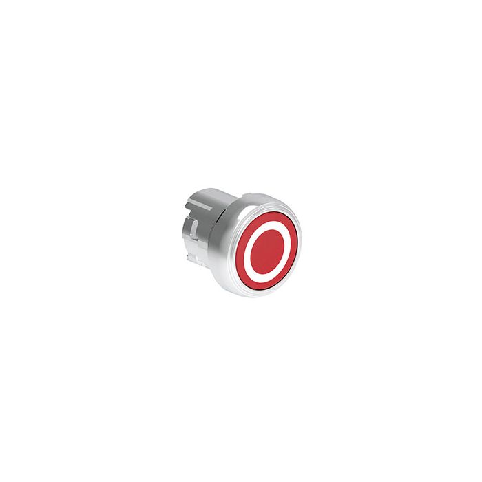 Tête de bouton poussoir métallique affleurant à impulsion marquage O rouge main product photo