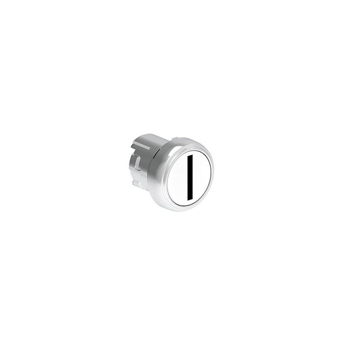 Tête de bouton poussoir métallique affleurant à impulsion marquage I blanc main product photo
