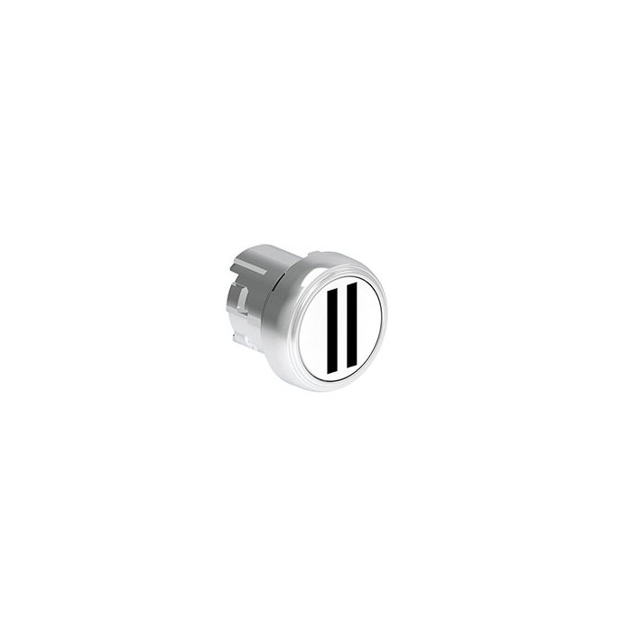 Tête de bouton poussoir métallique affleurant à impulsion marquage II blanc main product photo
