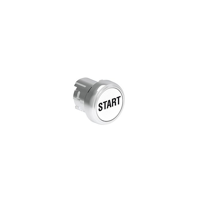 Tête de bouton poussoir métallique affleurant à impulsion Start blanc main product photo