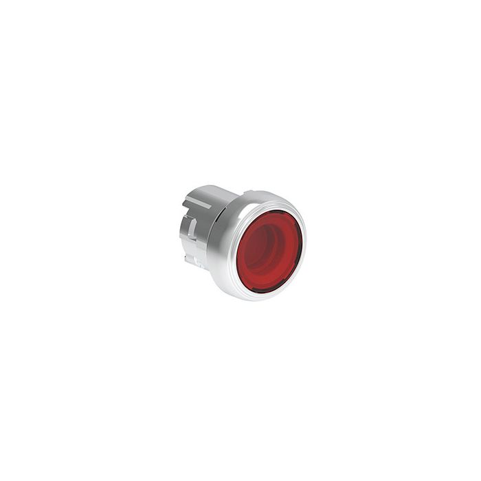 Tête de bouton poussoir métallique affleurant lumineux à impulsion rouge main product photo
