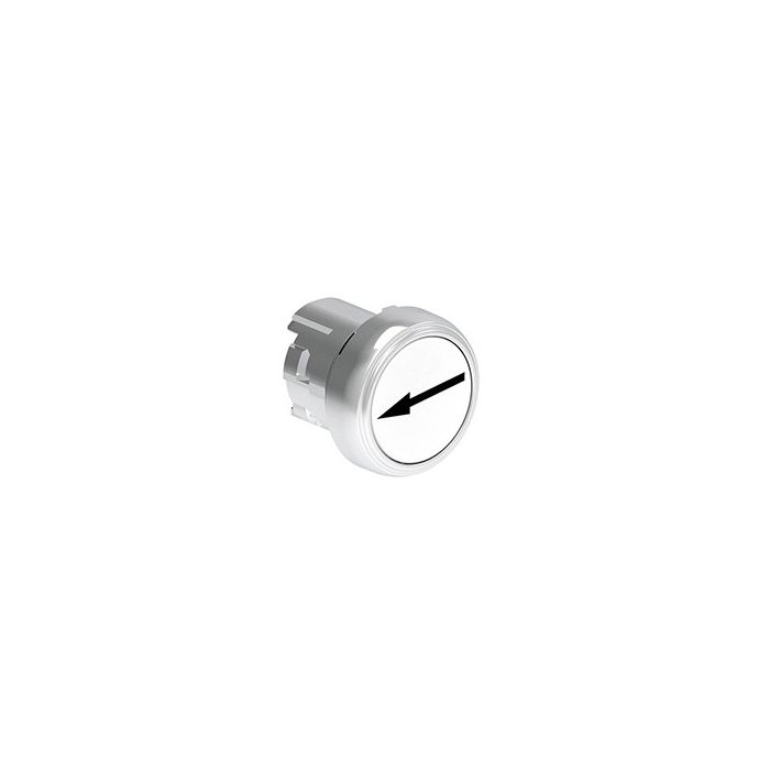 Tête de bouton poussoir métallique affleurant à impulsion Flèche DROITE-GAUCHE blanc main product photo