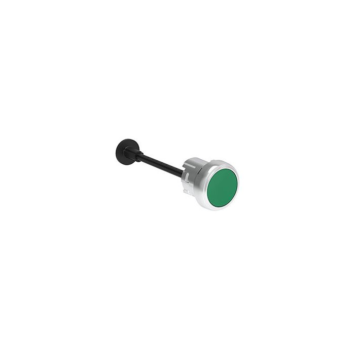 Tête de bouton poussoir métallique affleurant à impulsion à réarmement mécanique avec tige 123mm vert main product photo