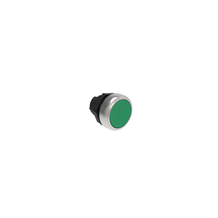 Tête de bouton poussoir plastique affleurant à impulsion vert main product photo