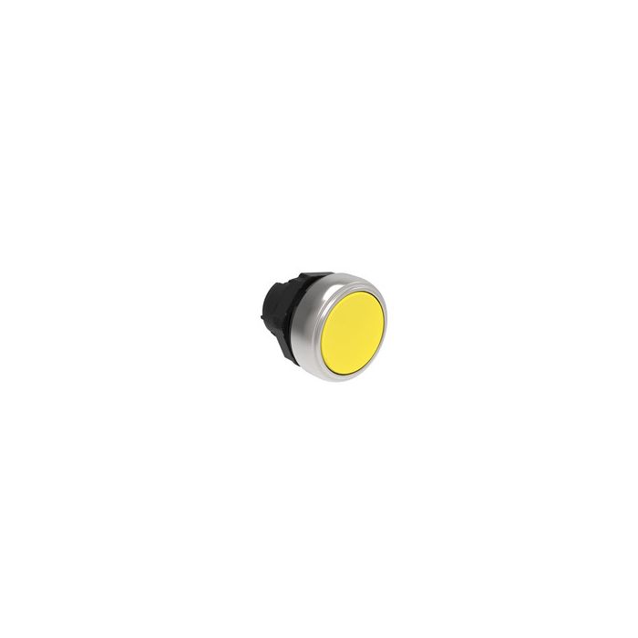 Tête de bouton poussoir plastique affleurant à impulsion jaune main product photo