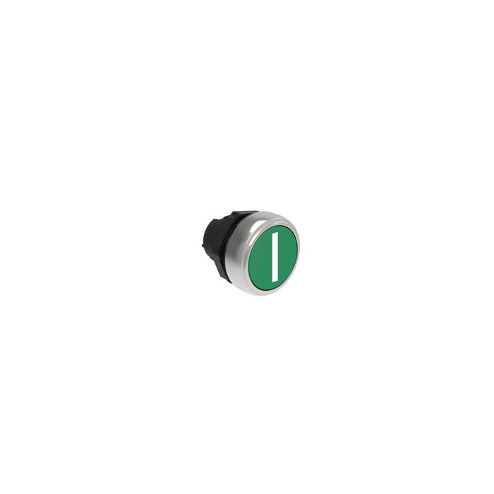 Tête de bouton poussoir plastique affleurant à impulsion vert marquage I main product photo