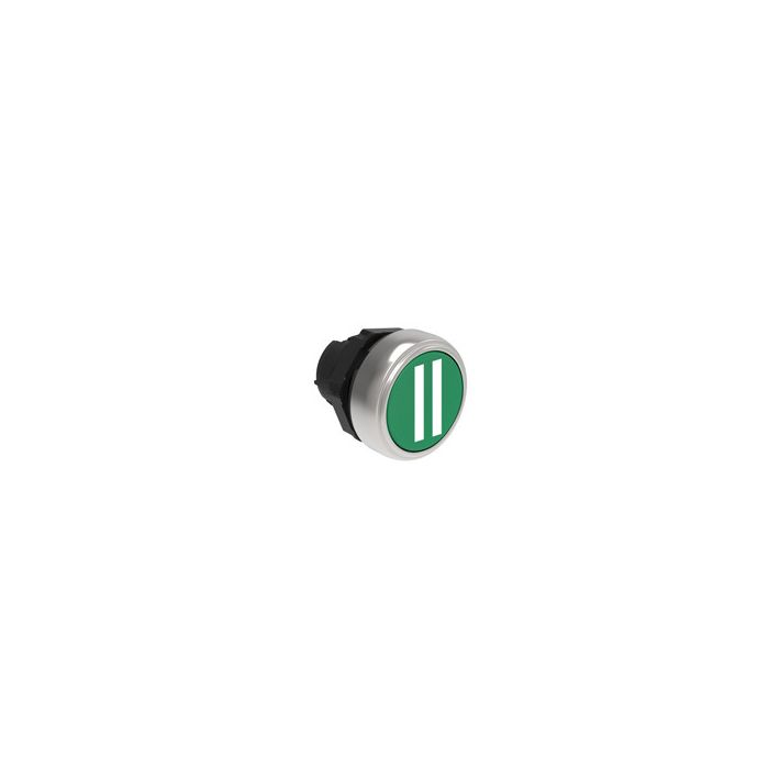 Tête de bouton poussoir plastique affleurant à impulsion vert marquage II main product photo