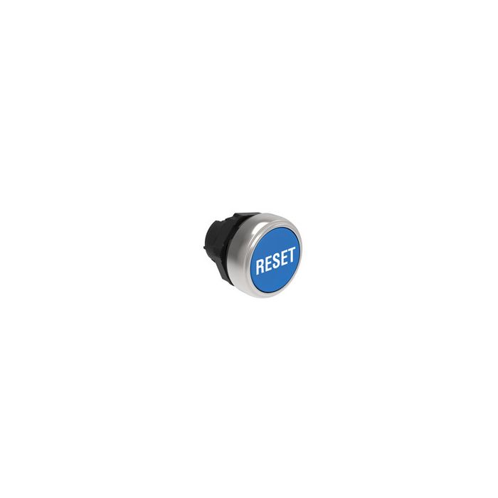 Tête de bouton poussoir plastique affleurant à impulsion bleu RESET main product photo