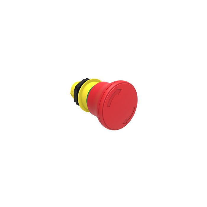 Tête d'arrêt d'urgence plastique pousser/tourner 40MM rouge main product photo