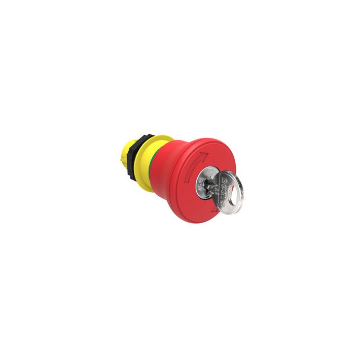 Tête d'arrêt d'urgence plastique pousser/déverrouillage à clé 40MM rouge main product photo