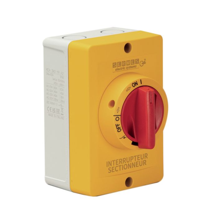 Coffret Aluminium O2 25A 3 pôles poignée rouge main product photo