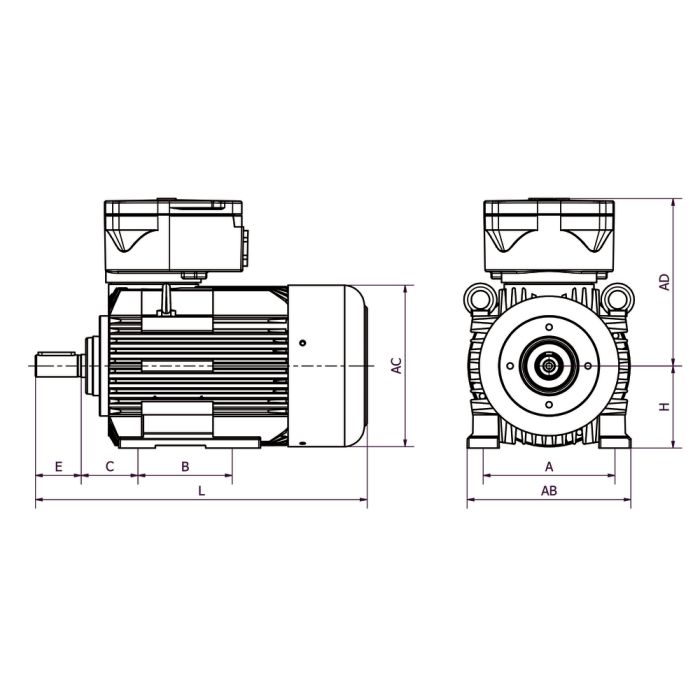IE3 4KTC80B2 1,1kW 2P 230/400 B3 LL CTP main product photo