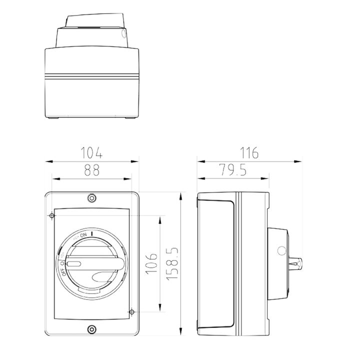 Schéma coffret Aluminium O2 16A