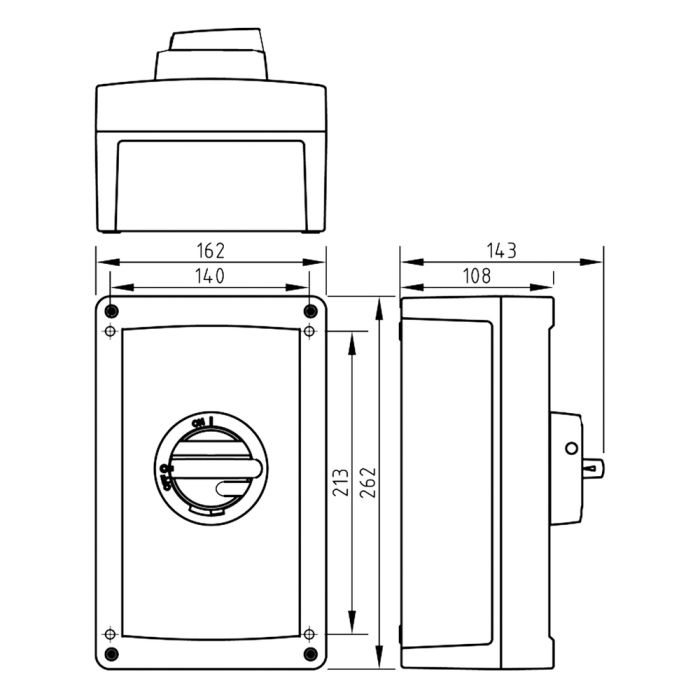 Schéma coffret Aluminium O2 63A