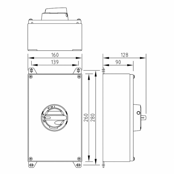 Schéma coffret inox O2 63A