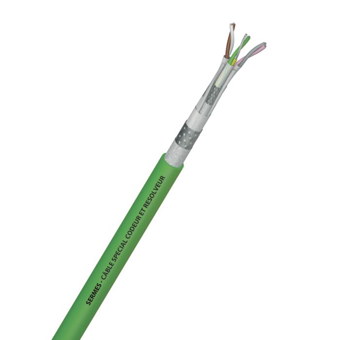 CÂBLE CODEUR 5X0,5 + 2X2X0,18 PP / PUR diam 7,6 vert main product photo