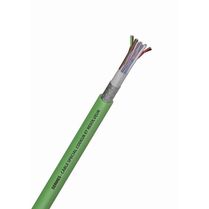 Câble SERMES Câbles spéciaux codeur et résolveur, pour les zones humides des machines-outils et des lignes de transfert en présence de sollicitations mécaniques moyennes. Ingénierie industrielle