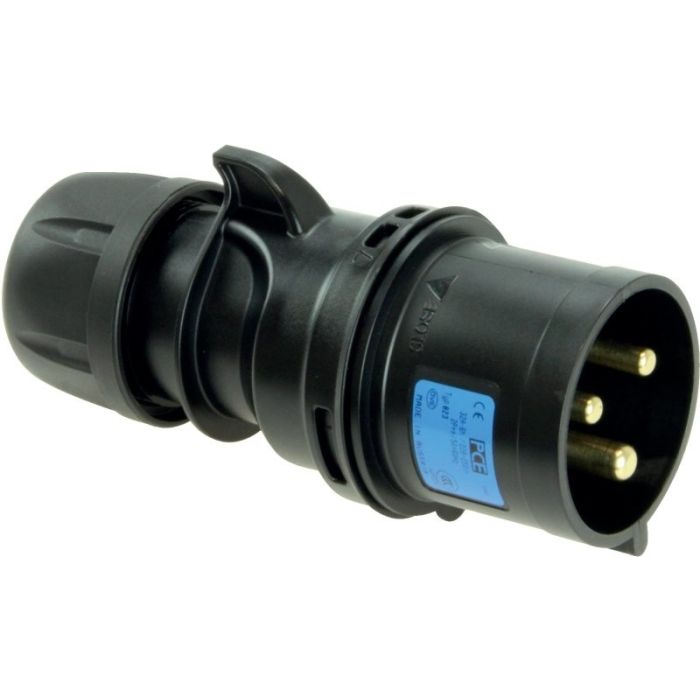 Fiche CEI 400V 3P+N+T 16A IP44 6H couleur noire main product photo