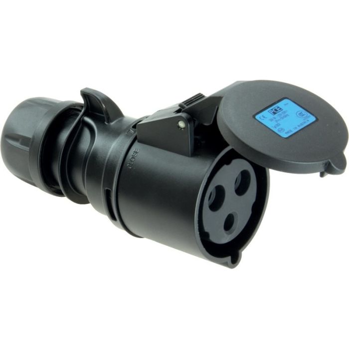 Prolongateur CEI 400V 3P+T 16A IP44 6H couleur noire main product photo
