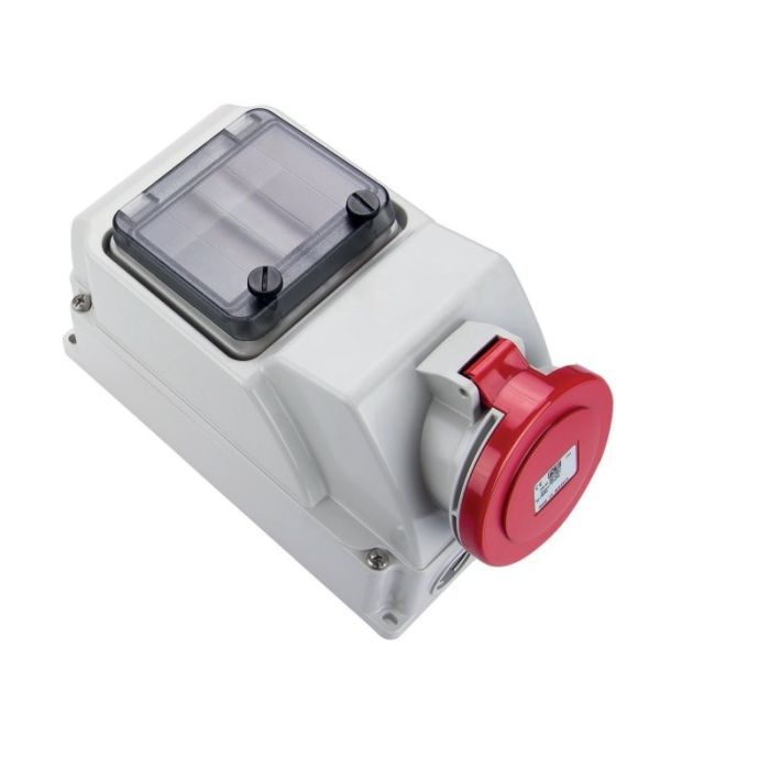 Prise murale CEI + coffret 5 modules 90 400V 16A 3P+N+T IP44 main product photo