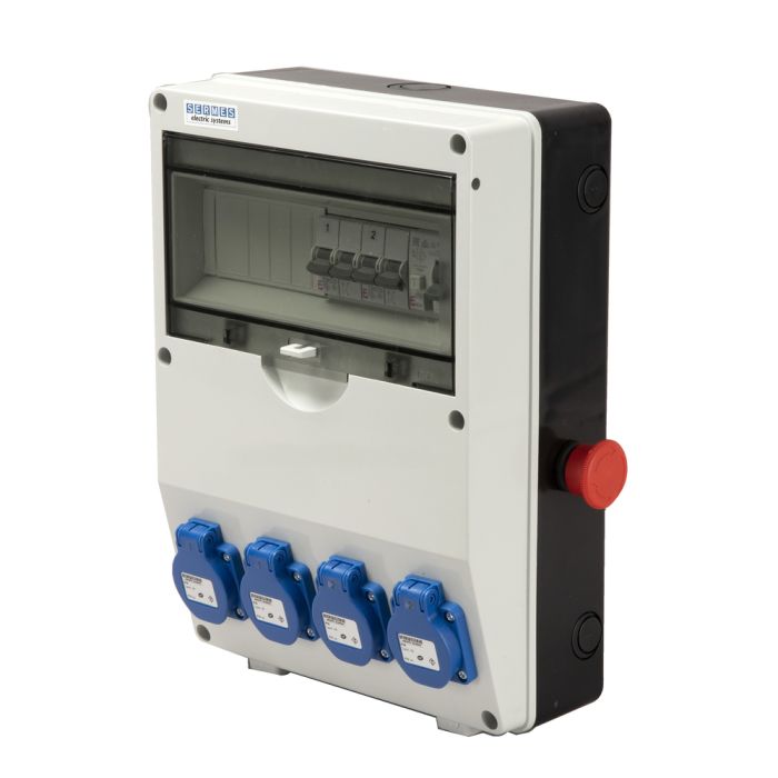 Coffret prises CM IP44 4xNF + ID 2P 40A 30mA + 2 DJ 16A main product photo
