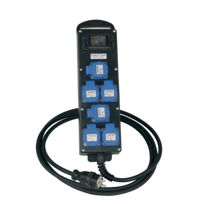 Réglette caoutchouc 4x NF + DD 16A-30mA + AU + 3m 3G2,5 sur fiche NF 16A main product photo