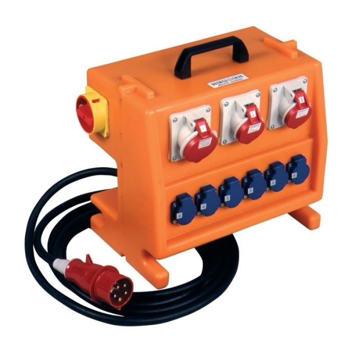Coffret CM32 40A / 1x32A 5P + 2x16A 5P + 6x NF + 4m 5G4 + fiche CEI 32A 5P main product photo