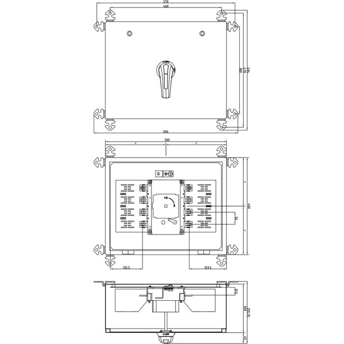 Schéma coffret tôle O2 250A-400A