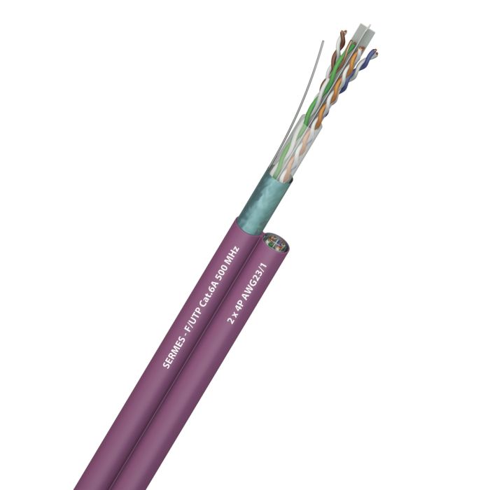 Câble SERMES F/UTP Cat. 6A 500 MHz, pour réseaux informatiques