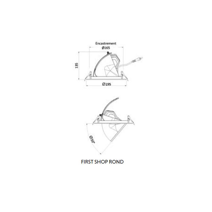 downlight encastré first shop schéma