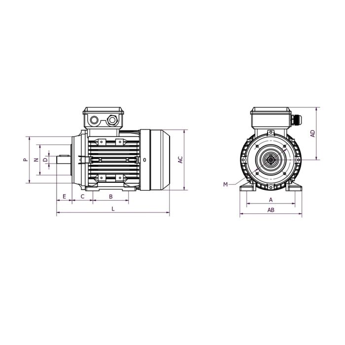 IE3 MH3-80G2 1,1kW 2P 230/400 B34 FT100 LL main product photo