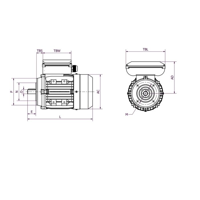MMD80K2 0,75kW 2P 230 B14 FT100 LL main product photo