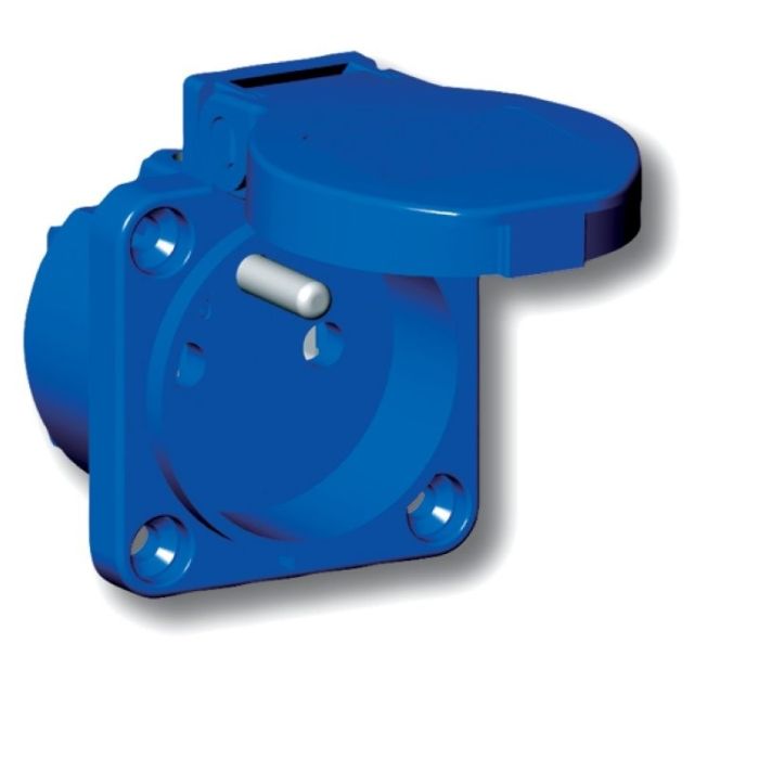 Prise SCHUKO bleue 16A 2P+T 230V IP54 bornes à ressort main product photo