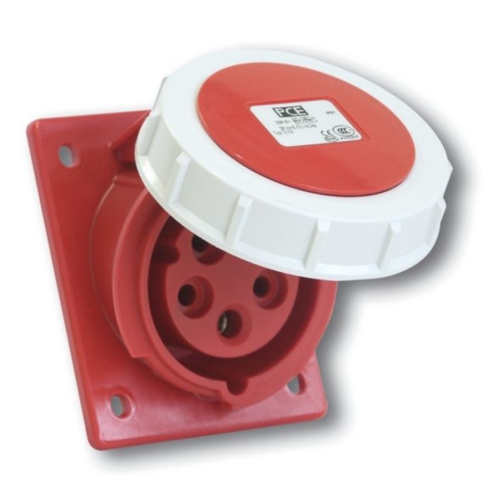 Prise inclinée 230V 16A 2 pôles + terre IP44 (85x70) pour coffrets MBOX