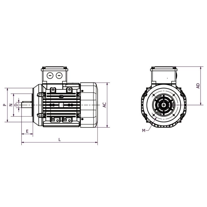 IE3 Q3H112M2C 4kW 2P 400/690 B14 FT130 LL CTP main product photo