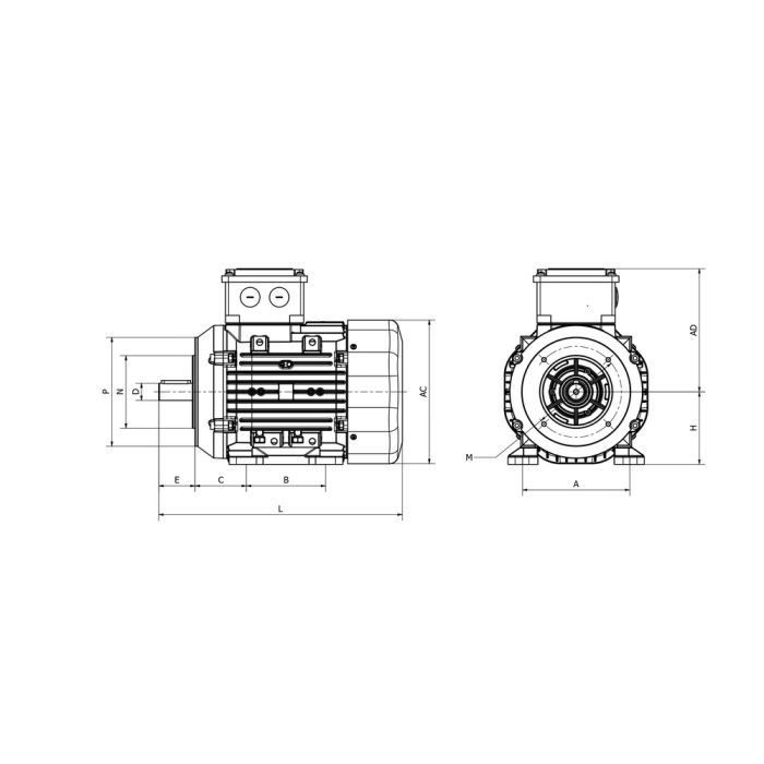 IE3 Q3H112M2C 4kW 2P 400/690 B34 FT130 LL CTP main product photo