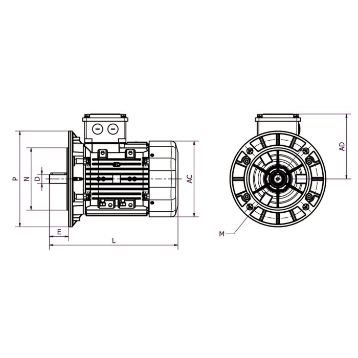 IE3 Q3H112M2C 4kW 2P 400/690 B5 FF215 LL CTP main product photo