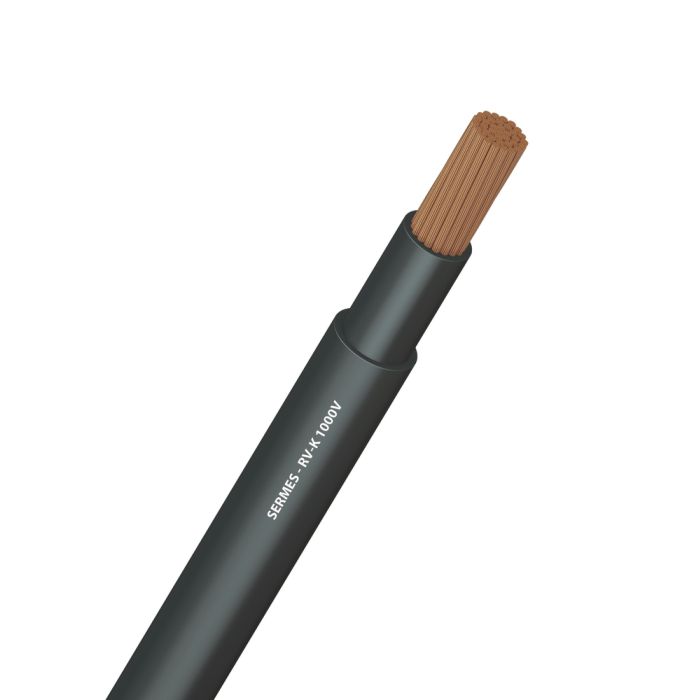 Câble SERMES RV-K 1000 noir, pour usages industriels en basse tension.