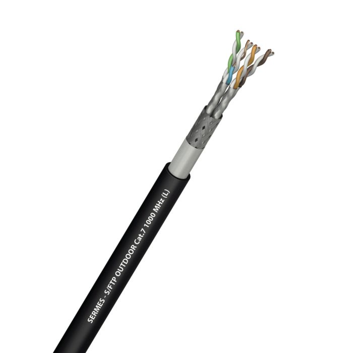 Câble SERMES S/FTP OUTDOOR Cat. 7 1000 MHz, pour réseaux informatiques