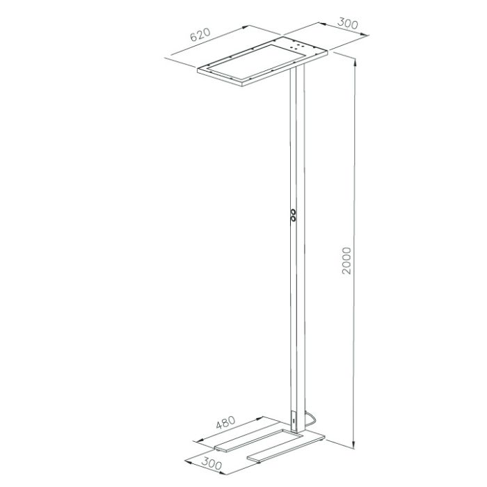 luminaire sur pied pose libre solo III schéma dimensions