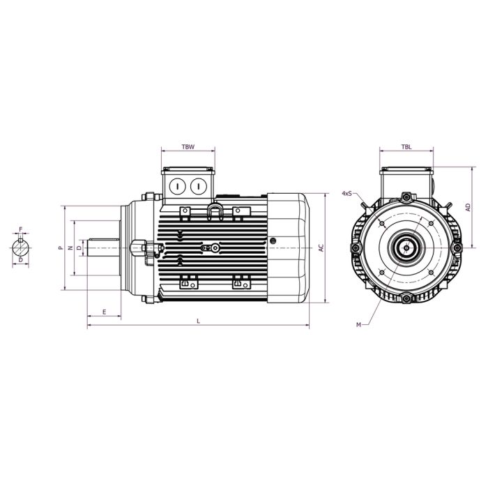 IE3 SPL-100L2D 3kW 2P 230/400 B14 FT115 LL CTP main product photo