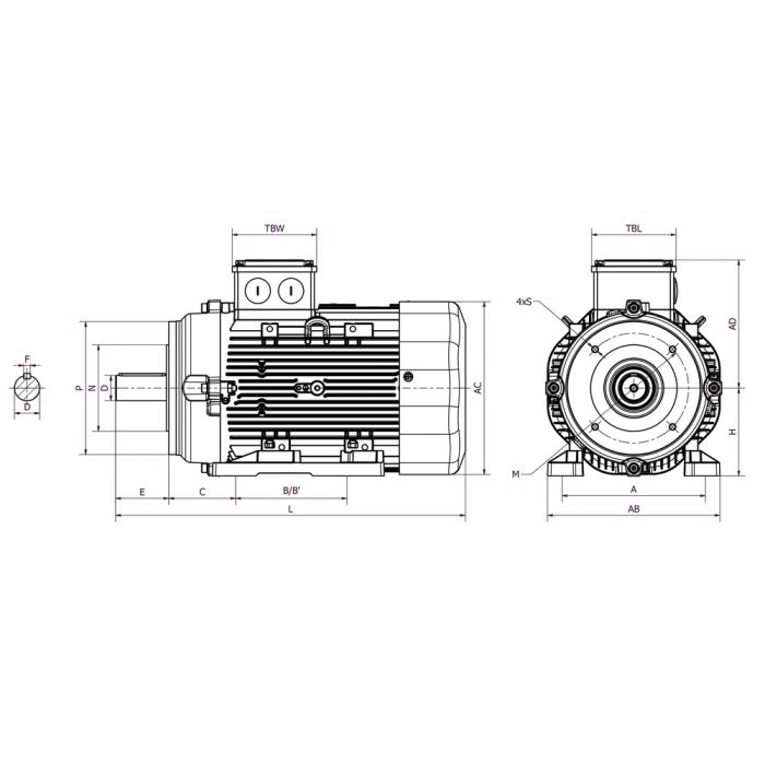 IE3 SPL-132S2C 5,5kW 2P 400/690 B34 FT130 LL CTP main product photo