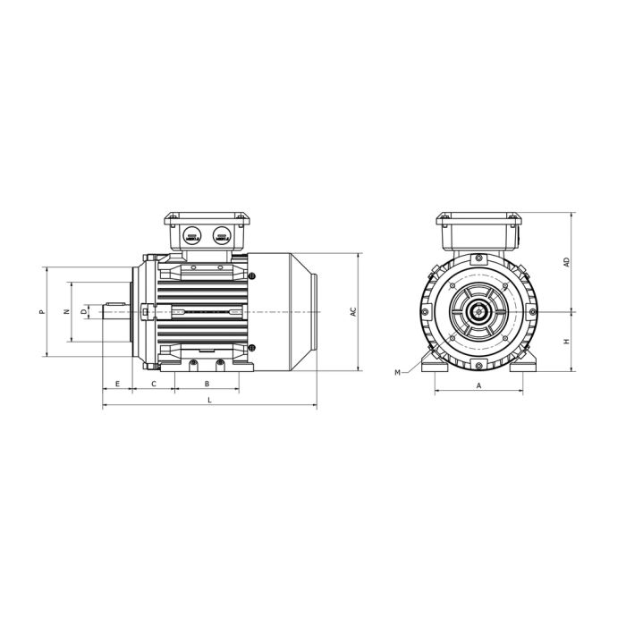 IE3 ST3-80K2 0,75kW 2P 230/400 B34 FT100 LL CTP main product photo