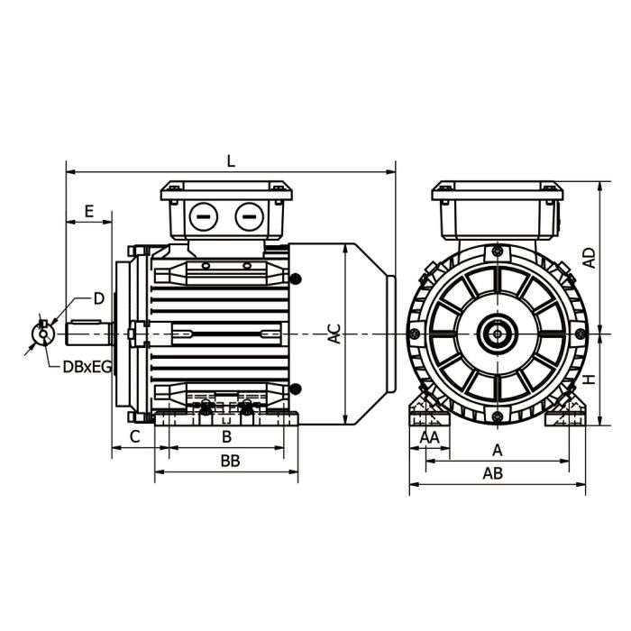 IE3 ST3-315LX2 200kW 2P 400/690 B3 LL CTP main product photo