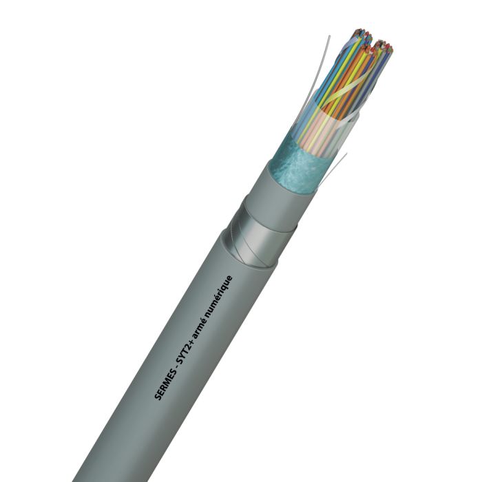 Câble SERMES SYT2+ armé numérique, pour distribution téléphonie sur répartiteurs d’étages ou de rocade et raccordement capillaire