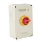 Coffret Aluminium O2 80A 3 pôles poignée rouge