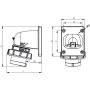 Plan connecteur saillie angle 90 degré 230V 2P + T IP67