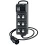 Réglette caoutchouc 6x NF + ID 25A-30mA + 3m 3G2,5 sur fiche NF 16A