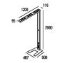 luminaire sur pied pose libre desk schéma
